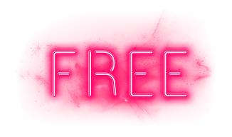 Neon text that says free