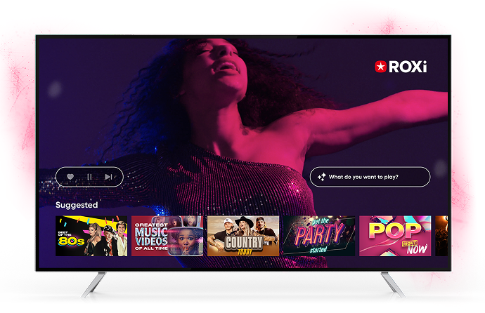 The ROXi channel, displayed on a television
